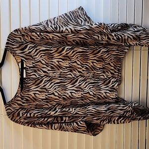Chico's 100% Silk Sheer Animal/Tiger Print Ponch Size M/L